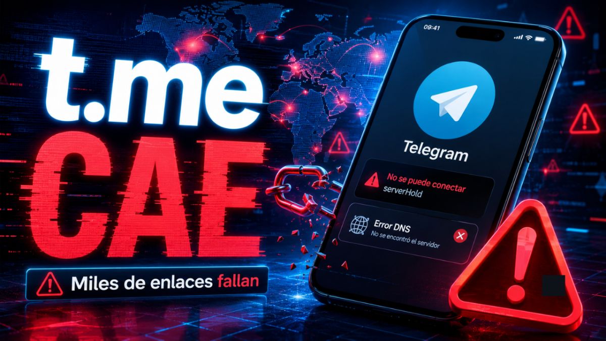 Telegram pierde temporalmente su dominio t.me y deja millones de enlaces fuera de servicio