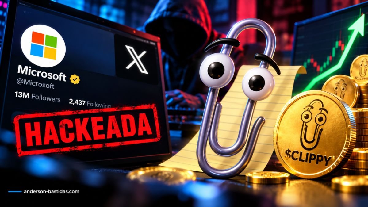 🚨 Hackean la cuenta oficial de Microsoft y usan a Clippy para impulsar una criptomoneda