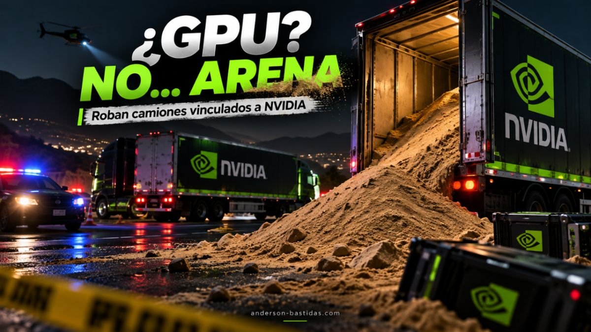 Roban camiones con el logo de NVIDIA y encuentran 18 toneladas de arena en lugar de GPU